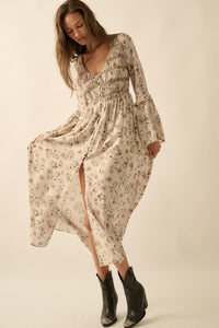 Forever in Bloom Floral Bell-Sleeve Midi Dress - ShopPromesa
