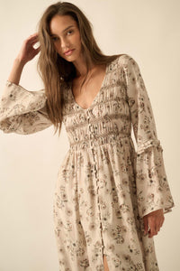Forever in Bloom Floral Bell-Sleeve Midi Dress - ShopPromesa