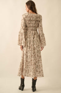 Forever in Bloom Floral Bell-Sleeve Midi Dress - ShopPromesa