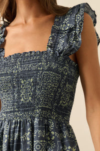 Bandana Beauty Floral Tiered Ruffle Midi Dress - ShopPromesa