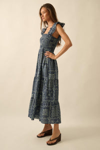 Bandana Beauty Floral Tiered Ruffle Midi Dress - ShopPromesa