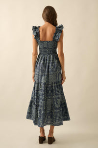 Bandana Beauty Floral Tiered Ruffle Midi Dress - ShopPromesa