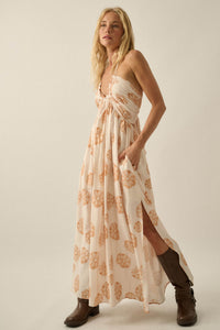 Summer Delight Floral Tie-Back Halter Maxi Dress - ShopPromesa