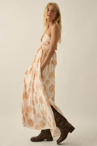 Summer Delight Floral Tie-Back Halter Maxi Dress - ShopPromesa