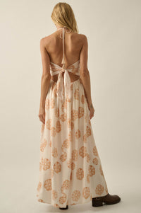 Summer Delight Floral Tie-Back Halter Maxi Dress - ShopPromesa