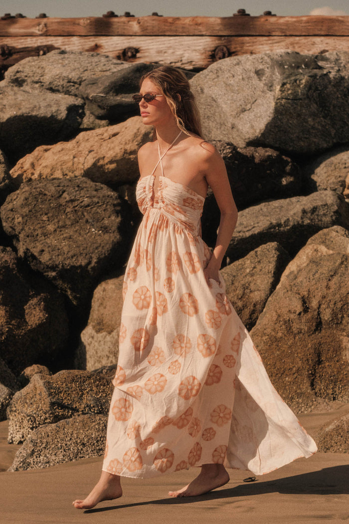 Summer Delight Floral Tie-Back Halter Maxi Dress - ShopPromesa