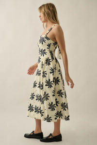 Twirling Blooms Floral-Print Pocket Midi Dress - ShopPromesa