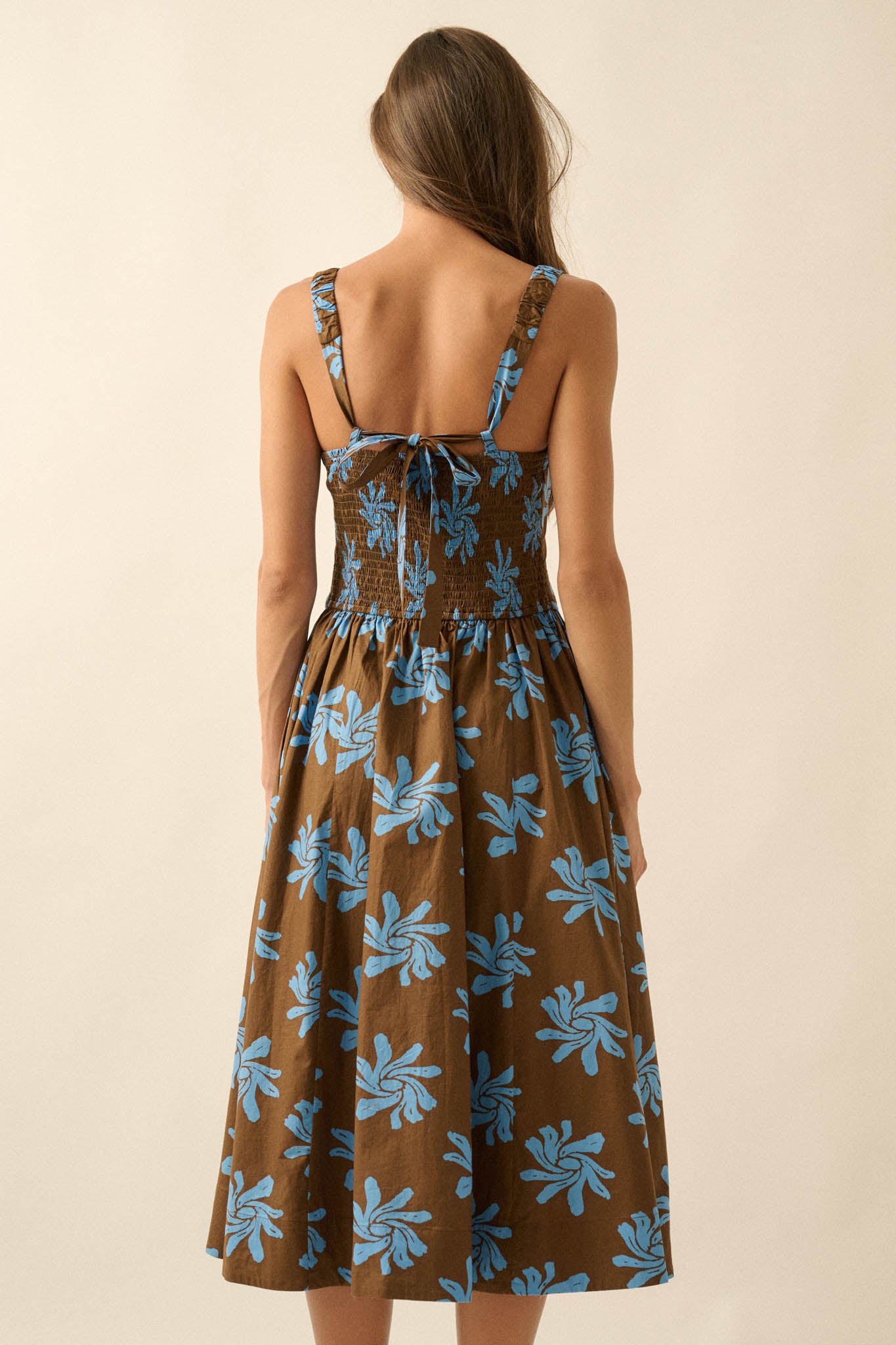 Twirling Blooms Floral-Print Pocket Midi Dress - ShopPromesa