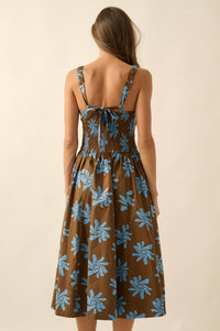 Twirling Blooms Floral-Print Pocket Midi Dress - ShopPromesa