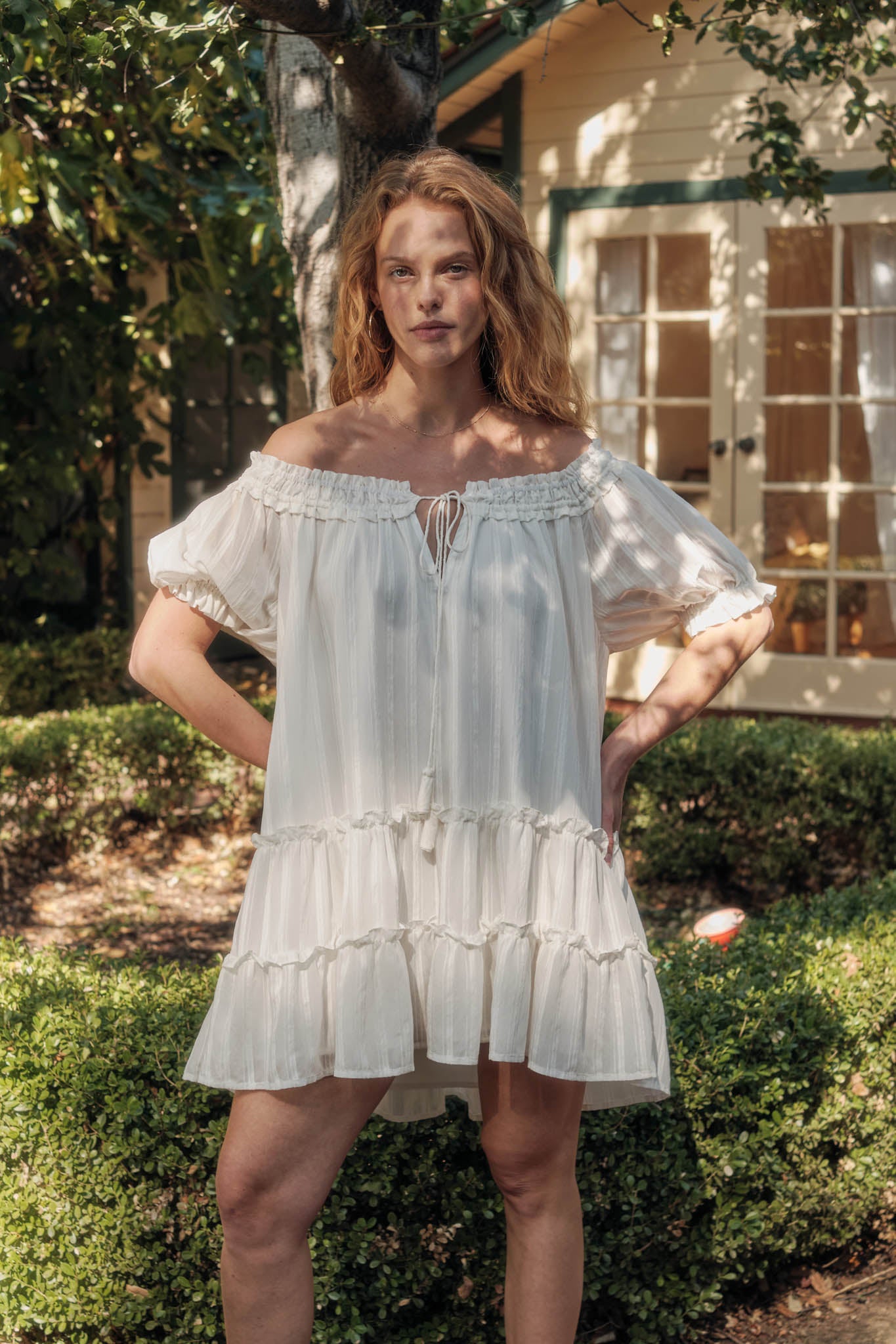 Precious Poetry Tonal-Stripe Babydoll Mini Dress - ShopPromesa