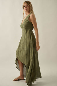 Finally Free Cotton Gauze and Lace Wrap Maxi Dress - ShopPromesa