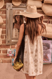 Folk Flowers Floral-Embroidered Babydoll Mini Dress - ShopPromesa