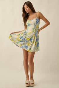 Endless Beauty Floral-Print Sweetheart Mini Dress - ShopPromesa