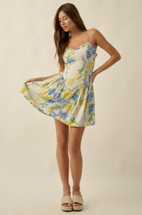 Endless Beauty Floral-Print Sweetheart Mini Dress - ShopPromesa