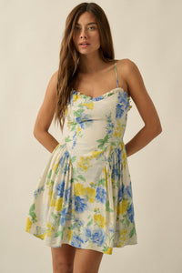 Endless Beauty Floral-Print Sweetheart Mini Dress - ShopPromesa