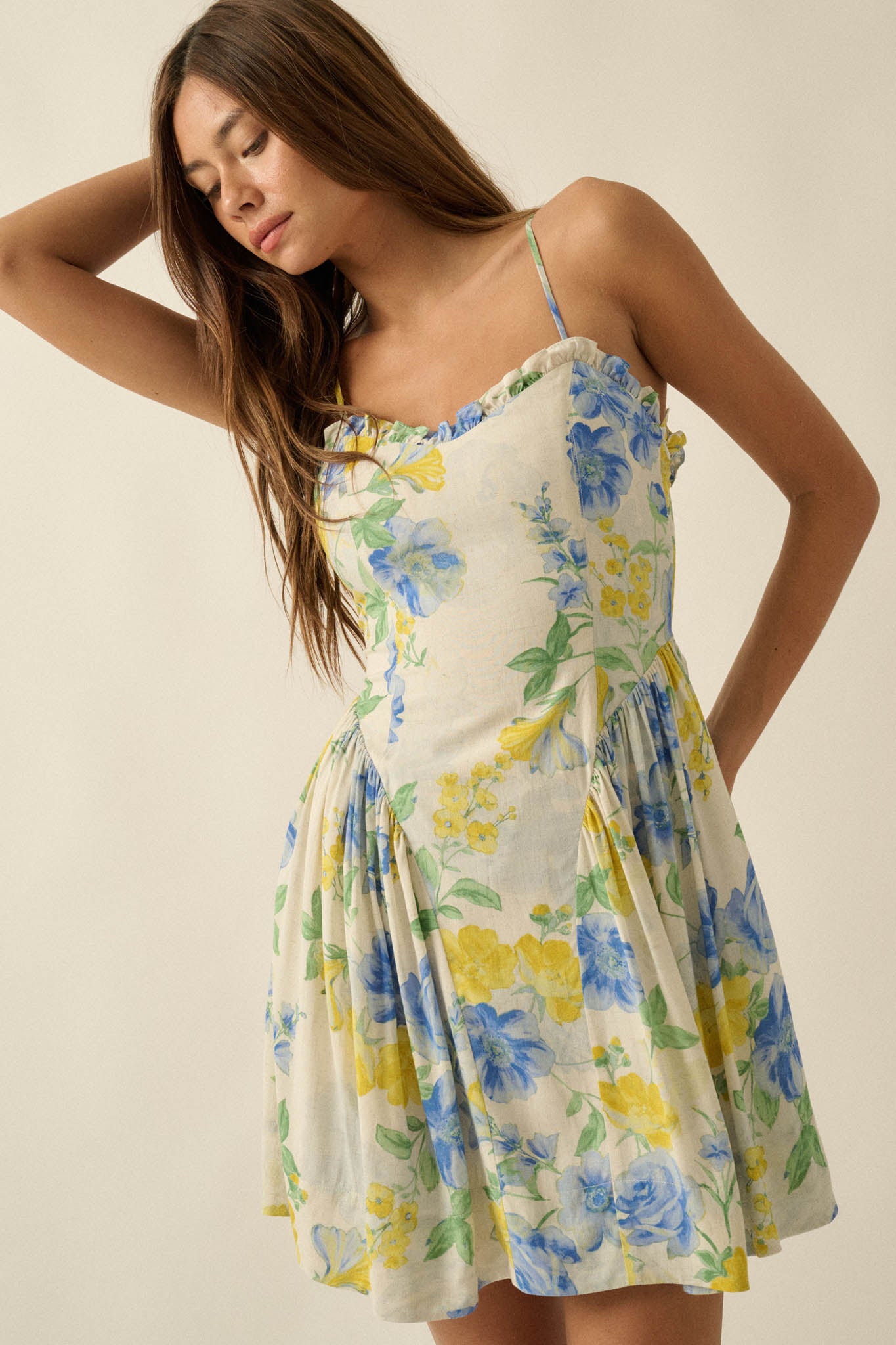 Endless Beauty Floral-Print Sweetheart Mini Dress - ShopPromesa