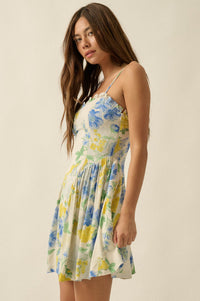 Endless Beauty Floral-Print Sweetheart Mini Dress - ShopPromesa
