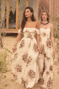 Blooming Up Floral Smocked Ruffle Maxi Dress - ShopPromesa