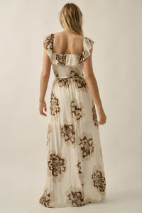 Blooming Up Floral Smocked Ruffle Maxi Dress - ShopPromesa