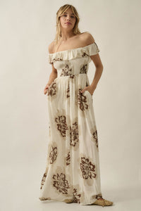 Blooming Up Floral Smocked Ruffle Maxi Dress - ShopPromesa