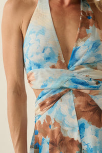 Heavenly Blossoms Floral Mesh Halter Maxi Dress - ShopPromesa