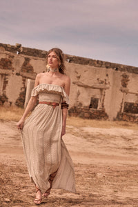 Adventure Begins Geo-Print Off-Shoulder Maxi Dress - ShopPromesa