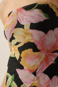 Opulent Blossoms Floral Mesh Strapless Maxi Dress - ShopPromesa