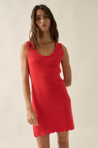Carefree Days Pointelle Crochet-Knit Mini Dress - ShopPromesa