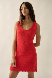 Carefree Days Pointelle Crochet-Knit Mini Dress - ShopPromesa