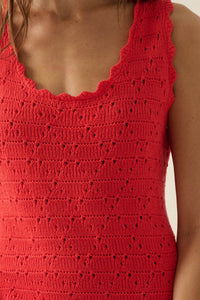 Carefree Days Pointelle Crochet-Knit Mini Dress - ShopPromesa