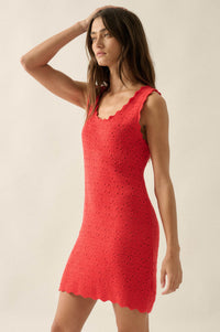 Carefree Days Pointelle Crochet-Knit Mini Dress - ShopPromesa