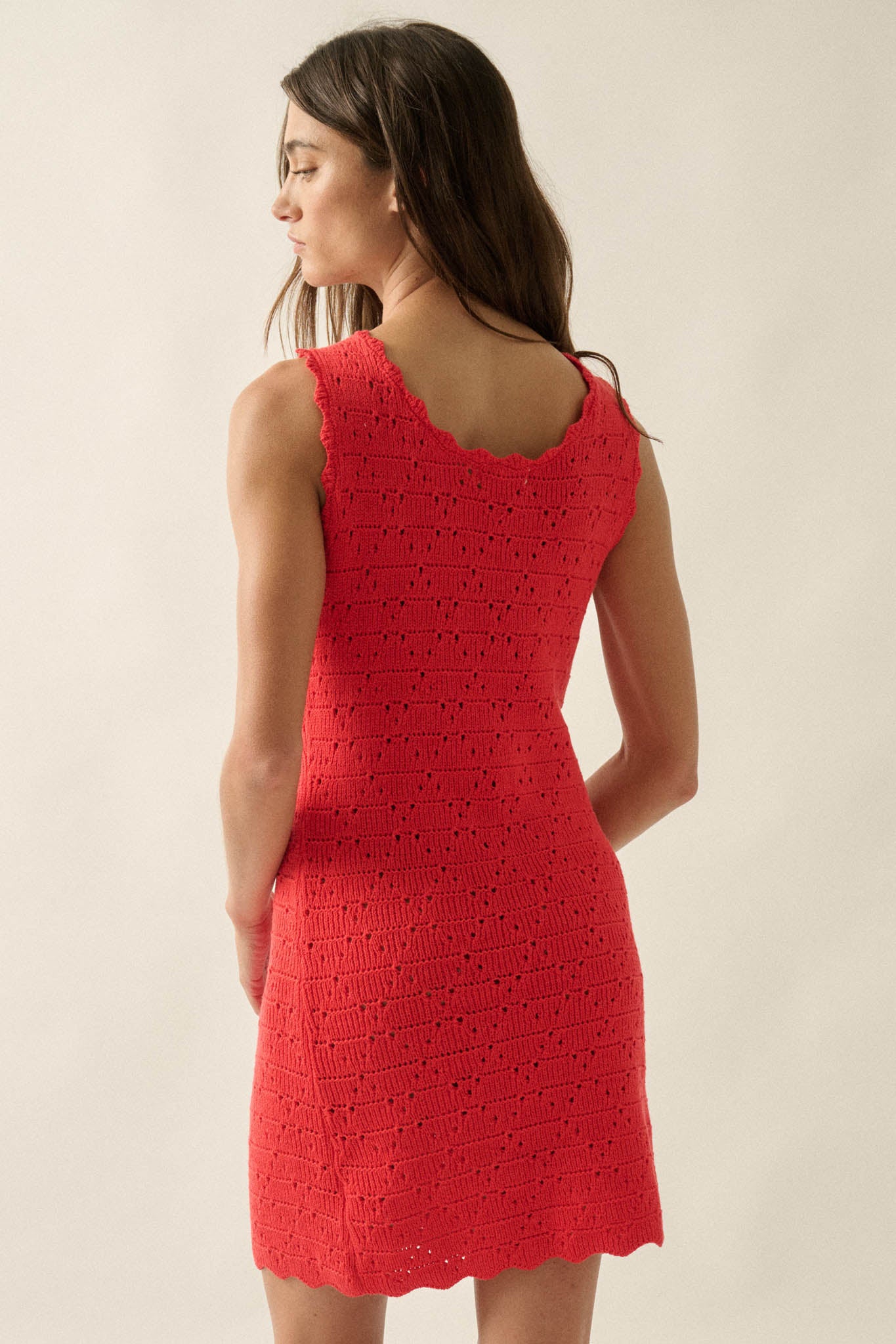 Carefree Days Pointelle Crochet-Knit Mini Dress - ShopPromesa