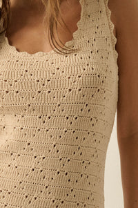 Carefree Days Pointelle Crochet-Knit Mini Dress - ShopPromesa