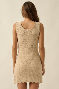Carefree Days Pointelle Crochet-Knit Mini Dress - ShopPromesa