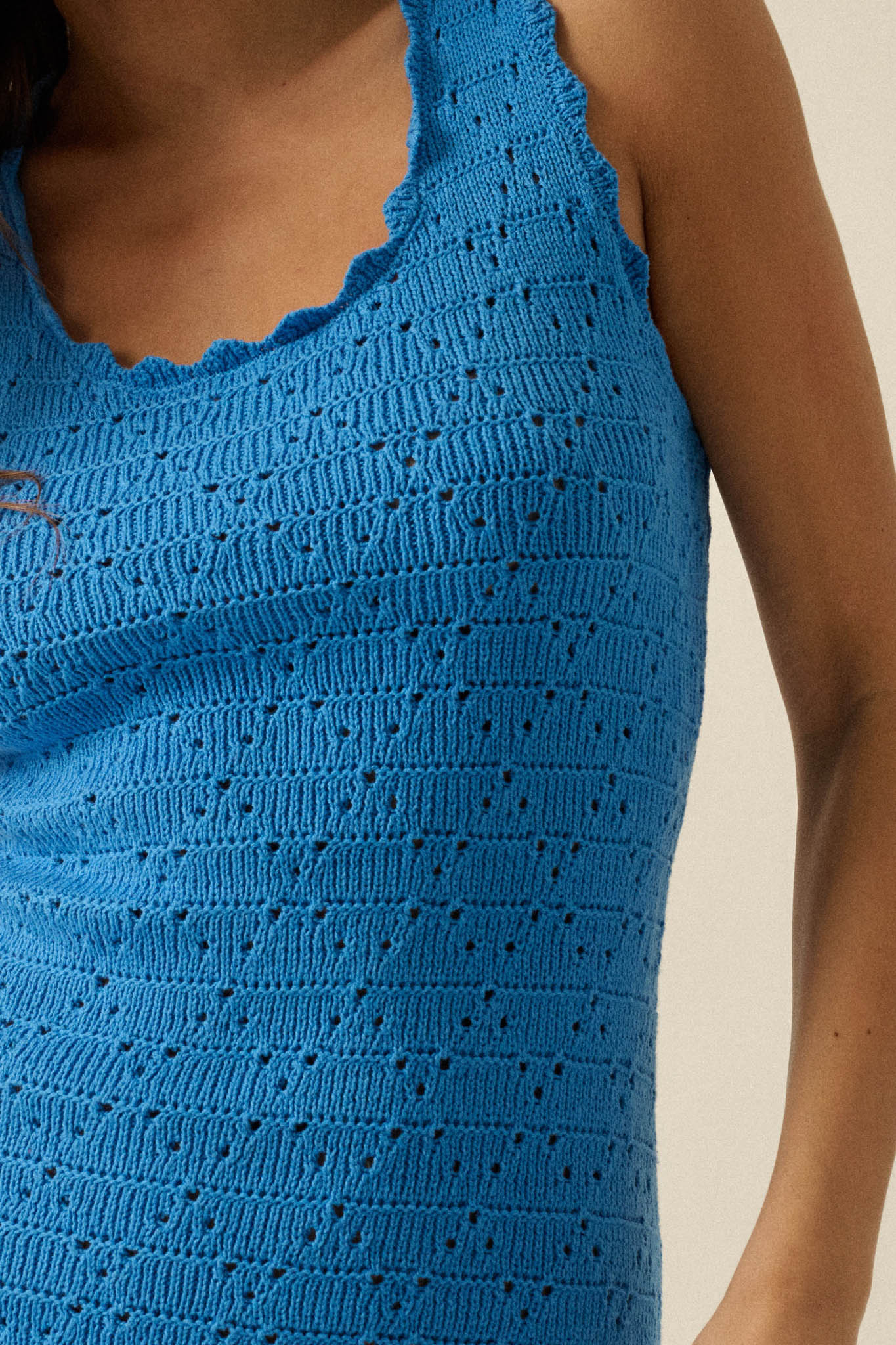 Carefree Days Pointelle Crochet-Knit Mini Dress - ShopPromesa