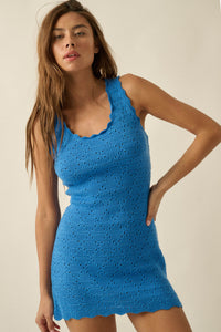 Carefree Days Pointelle Crochet-Knit Mini Dress - ShopPromesa