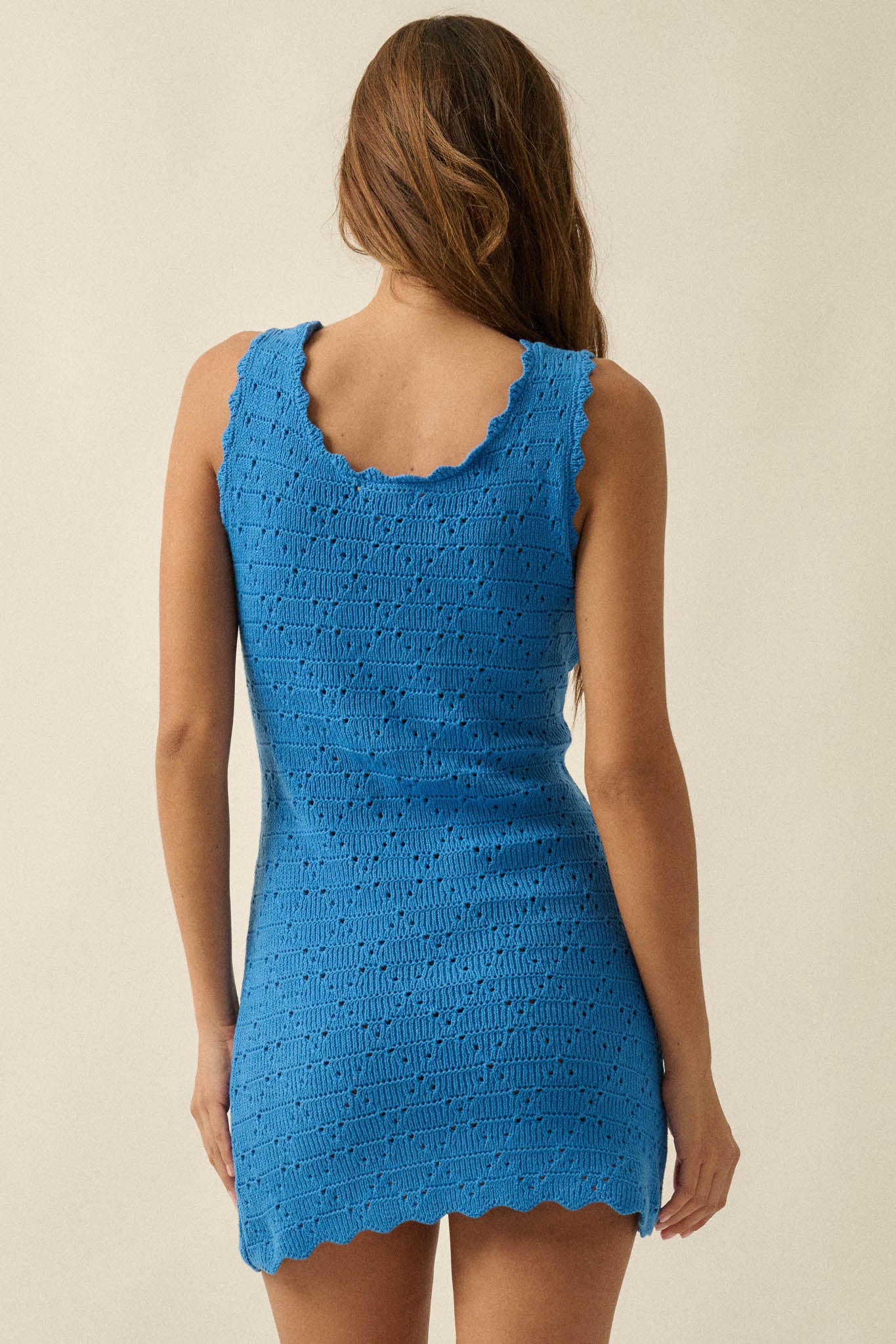 Carefree Days Pointelle Crochet-Knit Mini Dress - ShopPromesa