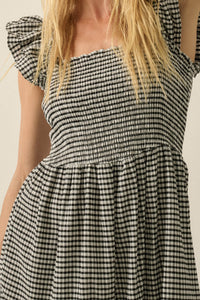 Sweet Treat Smocked Gingham Ruffle Midi Dress - ShopPromesa