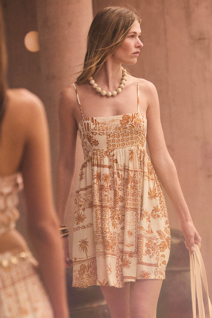 Island Girl Tropical-Print Babydoll Mini Dress - ShopPromesa