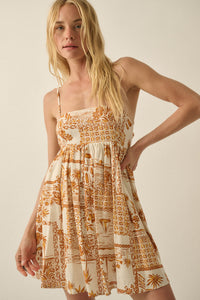Island Girl Tropical-Print Babydoll Mini Dress - ShopPromesa
