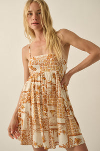 Island Girl Tropical-Print Babydoll Mini Dress - ShopPromesa