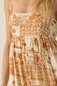 Island Girl Tropical-Print Babydoll Mini Dress - ShopPromesa