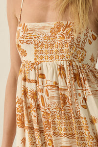 Island Girl Tropical-Print Babydoll Mini Dress - ShopPromesa