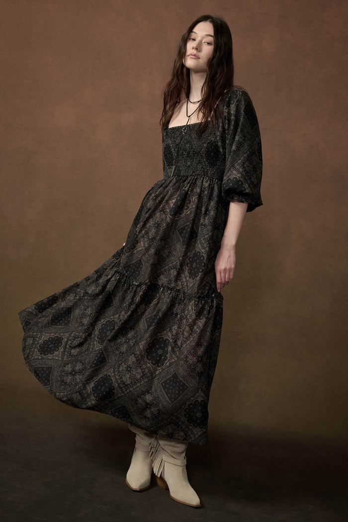 Pretty in Paisley Bandana-Print Smocked Maxi Dress - ShopPromesa
