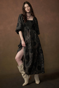 Pretty in Paisley Bandana-Print Smocked Maxi Dress - ShopPromesa