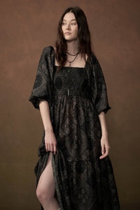 Pretty in Paisley Bandana-Print Smocked Maxi Dress - ShopPromesa