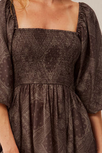 Pretty in Paisley Bandana-Print Smocked Maxi Dress - ShopPromesa