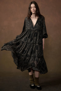 Paisley Prairie Bandana-Print Tiered Midi Dress - ShopPromesa