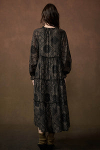 Paisley Prairie Bandana-Print Tiered Midi Dress - ShopPromesa