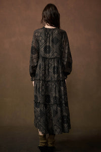 Paisley Prairie Bandana-Print Tiered Midi Dress - ShopPromesa